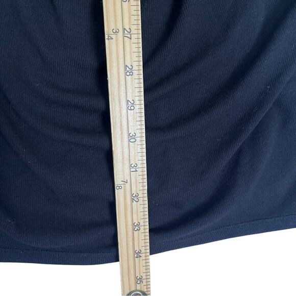 Free People Tessa Drape Neck Collared Dress Womens Small Black Mini Long Sleeve - Picture 7 of 11